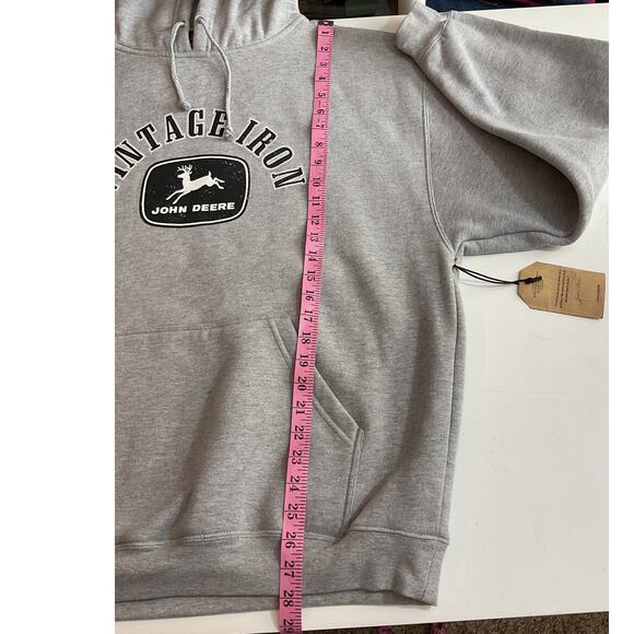 NWT John Deere Pullover Hoodie Medium Gray Heavyweight - Picture 4 of 5